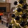 Schwarze Weihnachtskugeln aus Glas Ø6cm, 24 Stück | Floristik24.ch