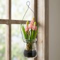 Künstliche Traubenhyazinthe Rosa im Glas 16 cm mit Drahtaufhängung | Floristik24.ch