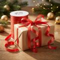 Geschenkband Rot mit Goldstreifen 250 Meter 10 mm aus Polypropylen für Geschenkverpackung | Floristik24.ch