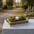 Holztablett mit Griffen 25×12,5×5 cm Natur Schwarz für Dekoration | Floristik24.ch