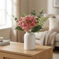 Hortensie künstlich 52 cm Rosa und Grün mit Knospen aus Textil und Kunststoff | Floristik24.ch