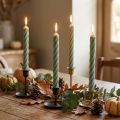 Stabkerzen aus Wachs durchgefärbt Grün 250x28mm 4er-Set für Dekoration | Floristik24.ch