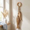 Holzfische aus Mangoholz zum Hängen Natur 10/15 cm mit Jutekordel | Floristik24.ch