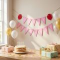 Deko-Girlande Wimpelkette aus Filz Rosa Pink 300 cm | Floristik24.ch