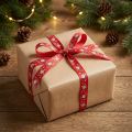 Rotes Weihnachtsband mit Rentier-Stern-Motiv, 15mm x 18m, Baumwollanteil | Floristik24.ch