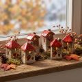 Keramik-Häuschen mit rotem Dach Fenster und Herz – 6 cm – Idyllische Dekoration für Heim und Garten – 6St | Floristik24.ch