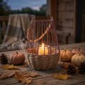 Windlicht mit Henkel Lila Natur Glas Ø18cm H22cm | Floristik24.ch