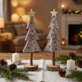 Tannenbaum Dekoration aus Filz Grau Rot mit Herzen 28cm 4 Stück | Floristik24.ch