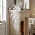 Asparagus künstlich Spargelfarn weiss Glitter Winterdekoration 105cm | Floristik24.ch