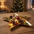 Weihnachtsteller Stern Deko Teller Gold Kunststoff Ø31cm | Floristik24.ch