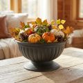 Schale mit Fuss aus Kunststoff in Anthrazit Ø35 cm | Floristik24.ch