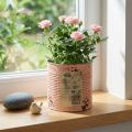 Blumentopf Metall Lachs Ø15,5cm H15cm mit Vintage-Dekor für Innen- und Aussenbereich | Floristik24.ch