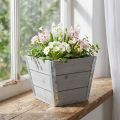 Blumenkasten aus Holz, Übertopf, Shabby Chic, 19x19x15.5 cm, Grau | Floristik24.ch