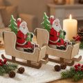 Deko-Schlitten mit Weihnachtsmann aus Holz 10 cm 2er-Set, Rot/Grün | Floristik24.ch