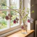 Wanddekoration Holzblume mit Schmetterling 10×9cm Rosa Weiss 8er-Set | Floristik24.ch
