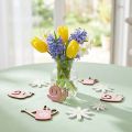 Streudeko Holz Schnecken Blumen Giesskannen Rosa 4 cm 36-teilig | Floristik24.ch