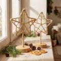Stern-Deko Metall Holz Naturfaser Ø15 cm 2er-Set | Floristik24.ch