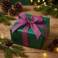 Weihnachtsband Erika mit Goldfäden 25 mm x 20 m Polyester-Dekoband | Floristik24.ch
