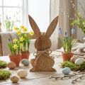 Deko-Hase sitzend aus Mangoholz, naturfarben, Höhe 18,5 cm, für Osterdeko | Floristik24.ch