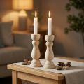 Kerzenhalter aus Holz Natur H17cm für Stabkerzen 2 Stück | Floristik24.ch