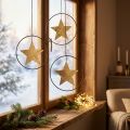 Metall-Sternanhänger im Ring Gold Schwarz 12,5 cm 3er-Set | Floristik24.ch
