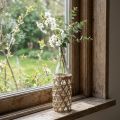 Dekoflasche Glas mit Seegras geflochten 31cm transparent naturfarben | Floristik24.ch