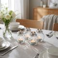 Teelichthalter aus Glas und Metall in Silber Ø10,5cm 4er-Set | Floristik24.ch