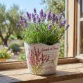 Blumentopf Kunststoff Lavendelmotiv Ø13,5cm H12cm für Innen- und Aussenbereich | Floristik24.ch