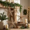 Stern aus Jute mit Metallgerüst 30 cm Natur 4 Stück | Floristik24.ch
