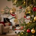 Weihnachtsanhänger Schneemann 3er Set Metall Ø14 cm Weiss Rot Grün | Floristik24.ch