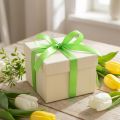 Geschenkband aus Stoff, hellgrün, 8 mm x 50 m, für Geschenkverpackungen und Dekorationen | Floristik24.ch