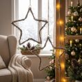 Weihnachtsstern aus Ulmenholz weiss gewaschen 40 cm 2 Stück | Floristik24.ch