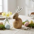 Holzhase mit Metallohren Silber 12,5x14x16,5cm Osterdekoration | Floristik24.ch