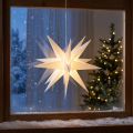 LED Stern 3D Weiß Timer Batterie Außen Ø30cm H74cm | Floristik24.ch