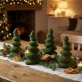 Tannenbaum Tischdekoration beflockt Grün 16,5 cm 4 Stück | Floristik24.ch
