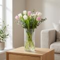 Glasvase zylindrisch mit Rillenstruktur 24cm transparent für Innenbereich | Floristik24.ch