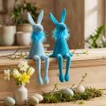 Osterhasen Kantenhocker aus Kunststoff, 27 cm, Blau, 2er-Set für Tischdeko | Floristik24.ch