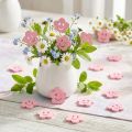 Holzblumen mit Gesicht Rosa 2,5 cm 48 Stück | Floristik24.ch