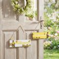 Willkommensschild aus Holz mit Bienenmotiv, 24.5 × 6.5 cm, Gelb und Weiss, 4 Stück | Floristik24.ch