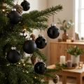 Mini-Weihnachtskugeln Glas Schwarz Glanz/Matt Ø2,5 cm 22 Stück | Floristik24.ch