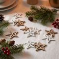 Holzsterne Streudeko Weihnachten Weiss und Natur 3,5 cm 48 Stück | Floristik24.ch