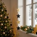 Weihnachtsdeko Sternenstrang Metall Gold Schwarz 78 cm | Floristik24.ch