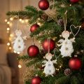Weihnachtsengel aus Holz mit Herz und Wolkenkleid 14,5 cm 8-teilig | Floristik24.ch