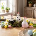 Dekofiguren Küken 9,5 cm aus Keramik in Schwarz, Weiss und Rosa – 3er Set für Osterdekoration | Floristik24.ch
