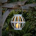 Gartenlaterne aus Metall und Glas, weiss, Ø18,5cm | Floristik24.ch