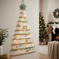Hängedeko Weihnachtsbaum aus Holz mit Stern 59cm Natur Weiss Grün | Floristik24.ch