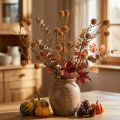 Dekozweig Amberbaum mit künstlichen Baumfrüchten in Ockerbraun, 48 cm | Floristik24.ch