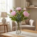Pfingstrose künstlich Rosa mit langem Stiel 70 cm 3er-Set | Floristik24.ch