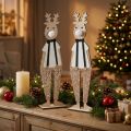 Rentier Dekofigur aus Holz 12×6,5cm H45cm 2er-Set für Weihnachten | Floristik24.ch