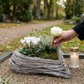 Rattan Herz weiss 20x24cm mit Folie, Pflanzschale aus Naturrattan | Floristik24.ch